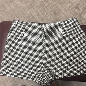 Zara Black and White High Waist Shorts